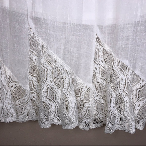 NEW Medium Apt 9 White Skirt Lace Accent Elastic Waistband Boho Bohemian Lined - Picture 6 of 16
